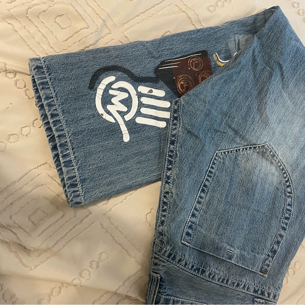 VTG Miskeen Originals Baggy Blue Denim Jeans Embroidered Hip Hop Y2K Men’s 40